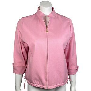 St. John Sport Essentials Zip Up Pink Jacket Size S